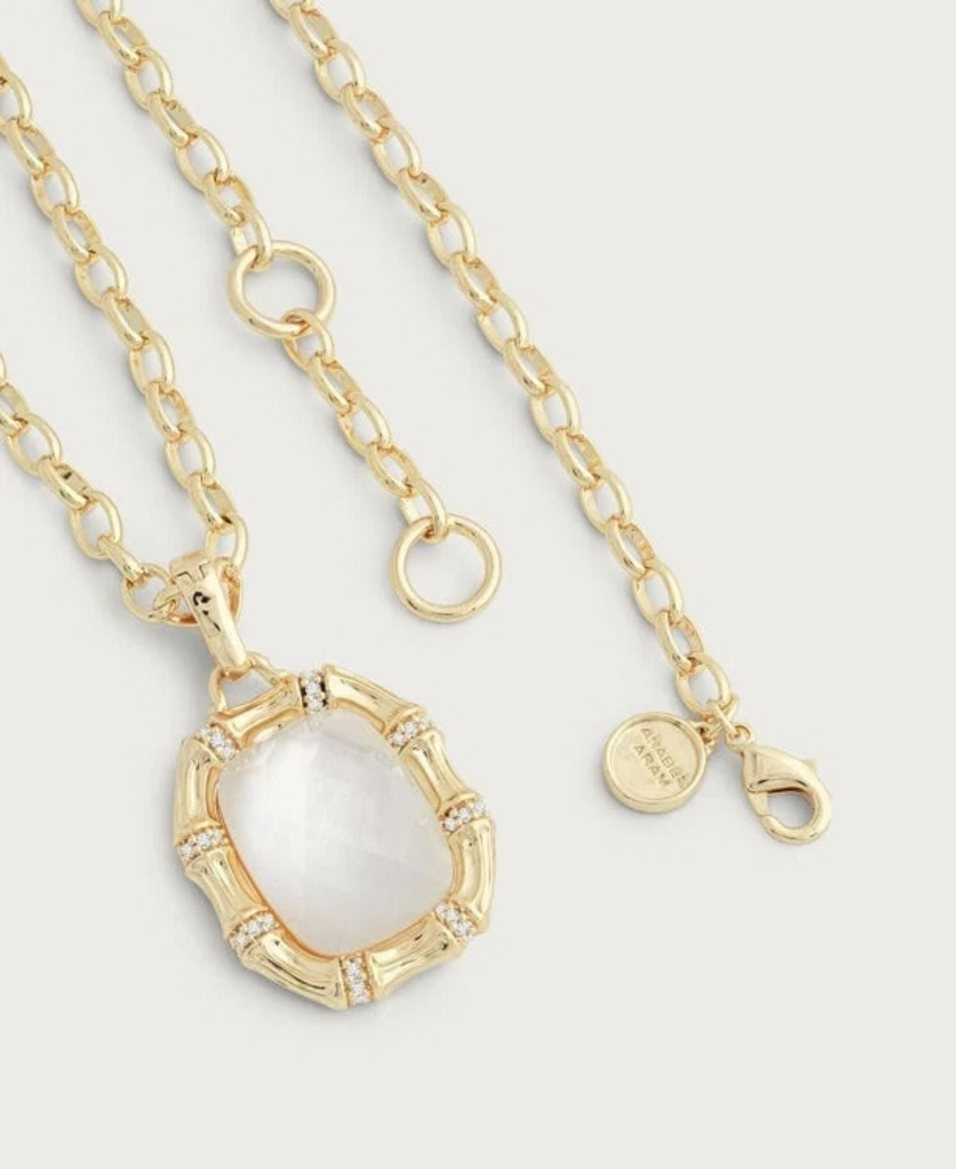 Bamboo With Stone Pendant Necklace-AnabelAram-13011109623