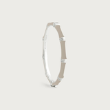 Bamboo Enameled Hinged Silver Bangle-Anabel Aram