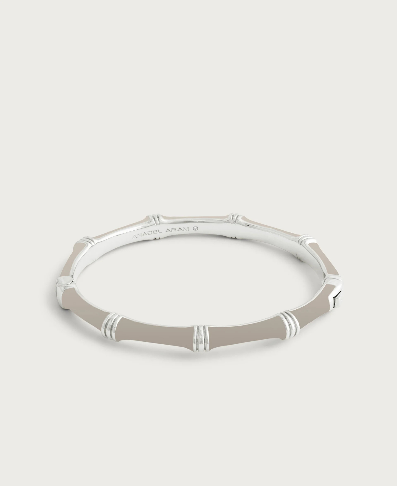 Bamboo Enameled Hinged Silver Bangle-Anabel Aram
