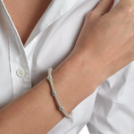 Bamboo Enameled Hinged Silver Bangle-Anabel Aram