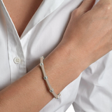 Bamboo Enameled Hinged Silver Bangle-Anabel Aram