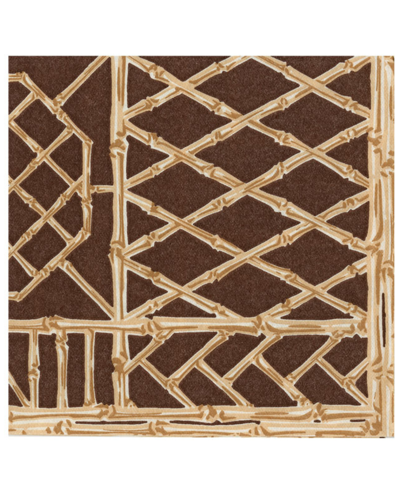 Bamboo Screen Chestnut-paper Linen Paper Linen Cocktail Napkin - Package Of 15_Caspari_17884CG-BRN