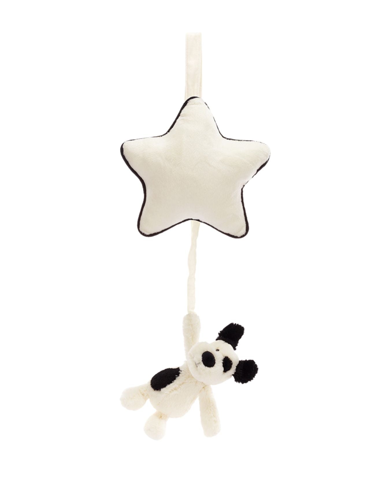 Bashful Black & Cream Puppy Musical Pull_Jellycat_MP4BCP