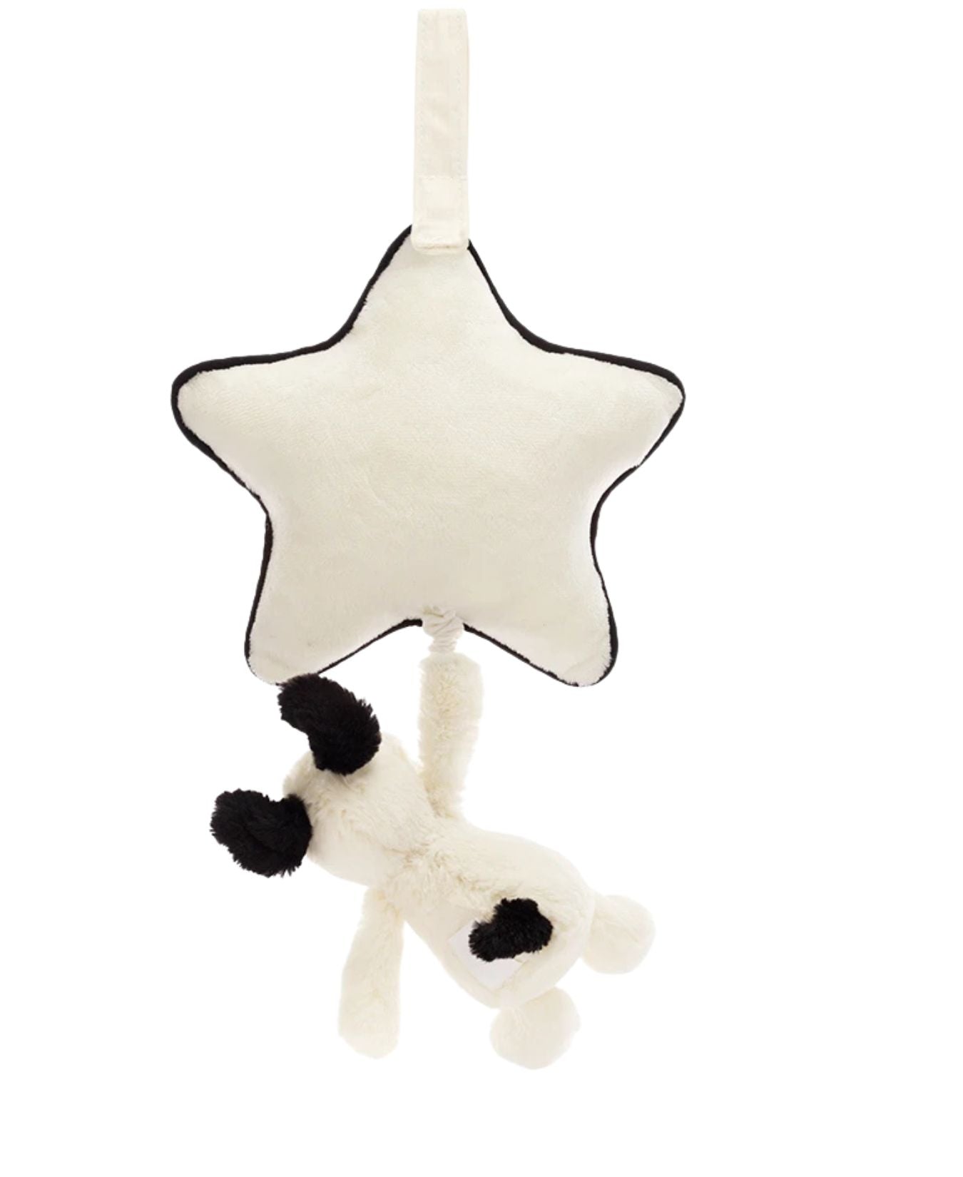 Bashful Black & Cream Puppy Musical Pull_Jellycat_MP4BCP