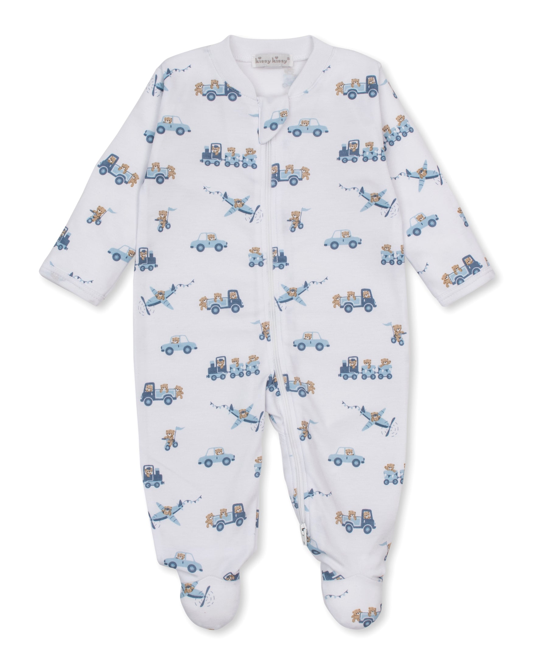 Bears On The Go Printed Footie With Zipper_Kissy Kissy_KBQ14740N-K999