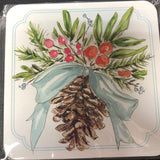 Citrus PineCone w/Blue Bow