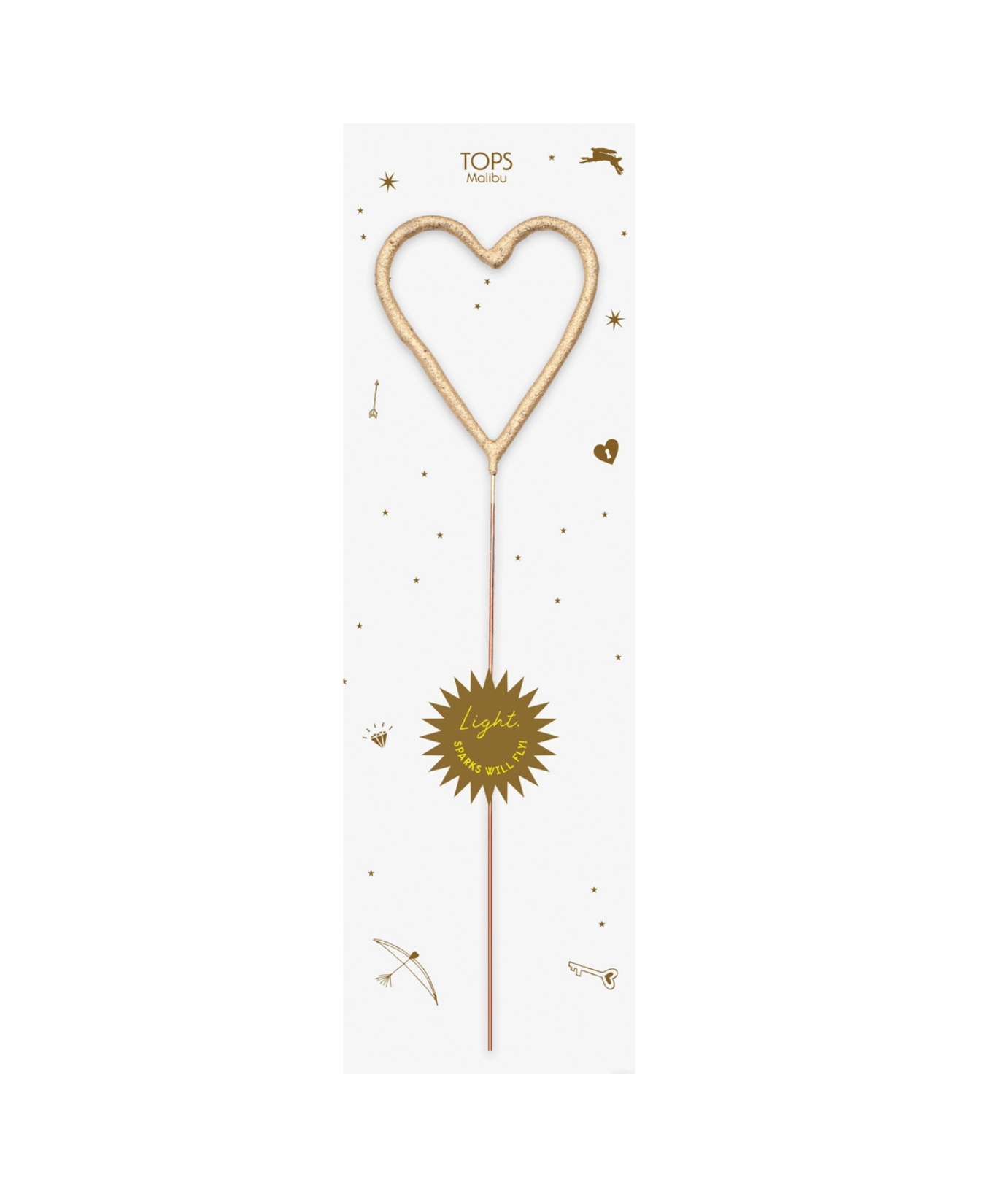 Big 8" Gold Heart Sparkler Wand Card - Celebrate-Tops Malibu-71005