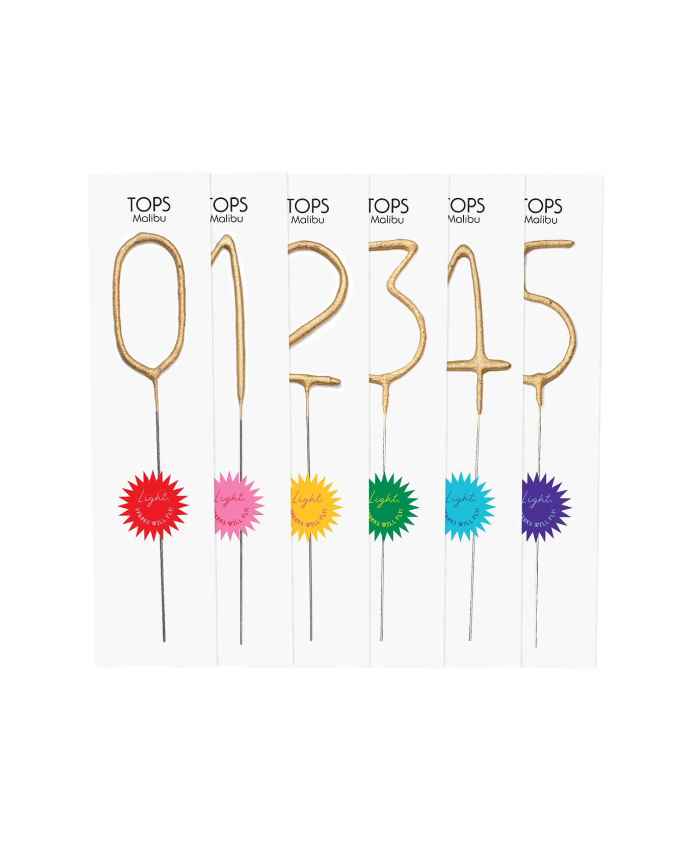 Big 8" Gold Number Sparkler Wand Card-Singles-Tops Malibu