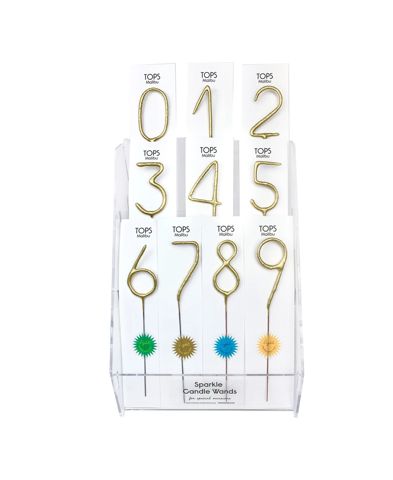 Big 8" Gold Number Sparkler Wand Card-Singles-Tops Malibu