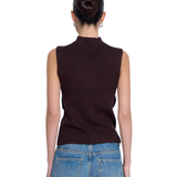 Birch Sleeveless Turtleneck With Button Detail_Central Park West_CF26-10698S-CHE