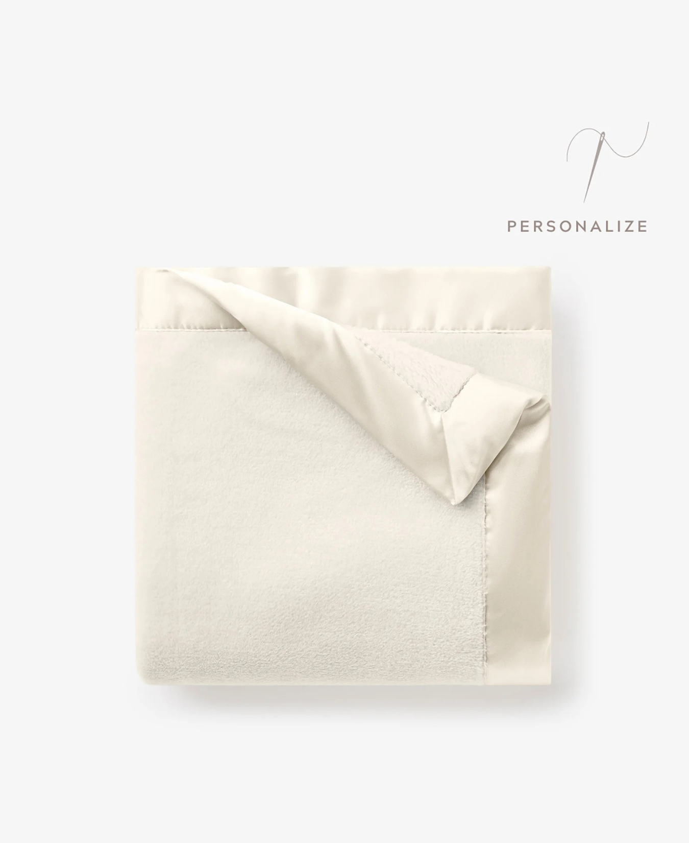Blanket Cream Fleece with Satin Trim_Elegant Baby_89571