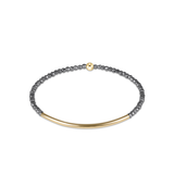 Bliss Bar Gold 2mm Silver Faceted Hematite Bracelet-E Newton-BBBG2SILFHEM