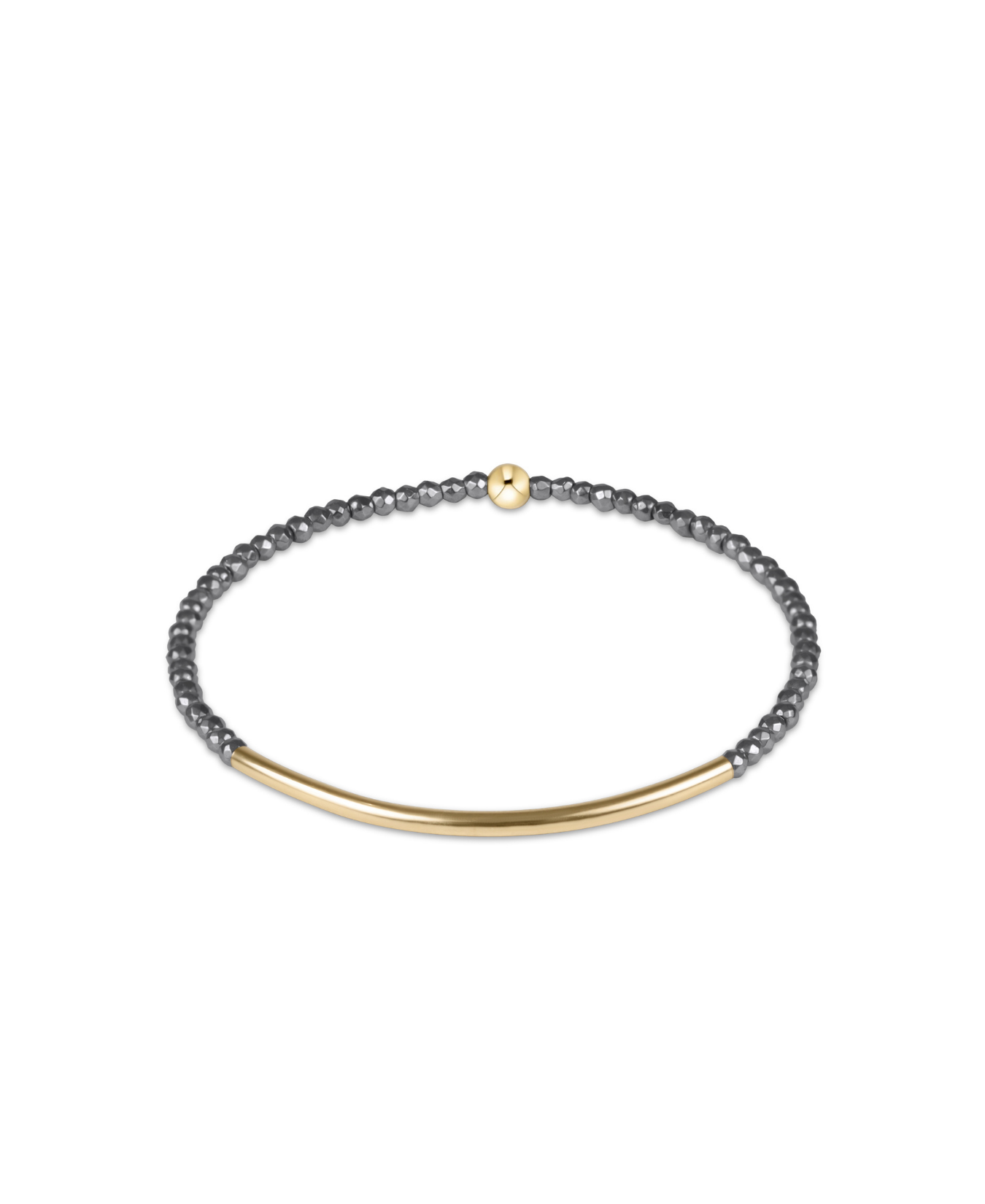 Bliss Bar Gold 2mm Silver Faceted Hematite Bracelet-E Newton-BBBG2SILFHEM