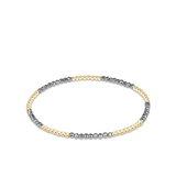 Blissful Pattern 2mm Bead Bracelet - Silver Faceted Hematite-E Newton-BBLFSILFHEM2
