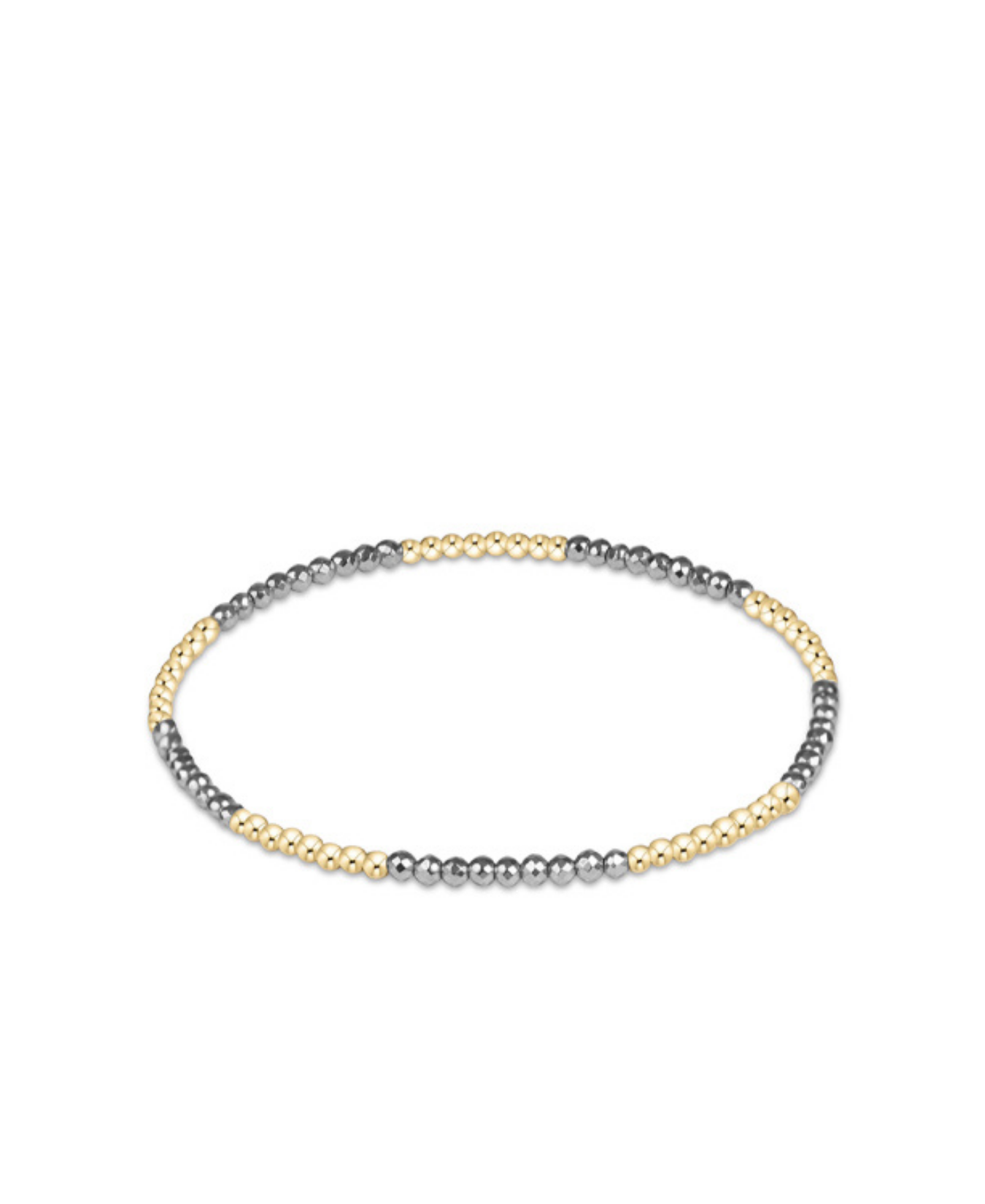 Blissful Pattern 2mm Bead Bracelet - Silver Faceted Hematite-E Newton-BBLFSILFHEM2