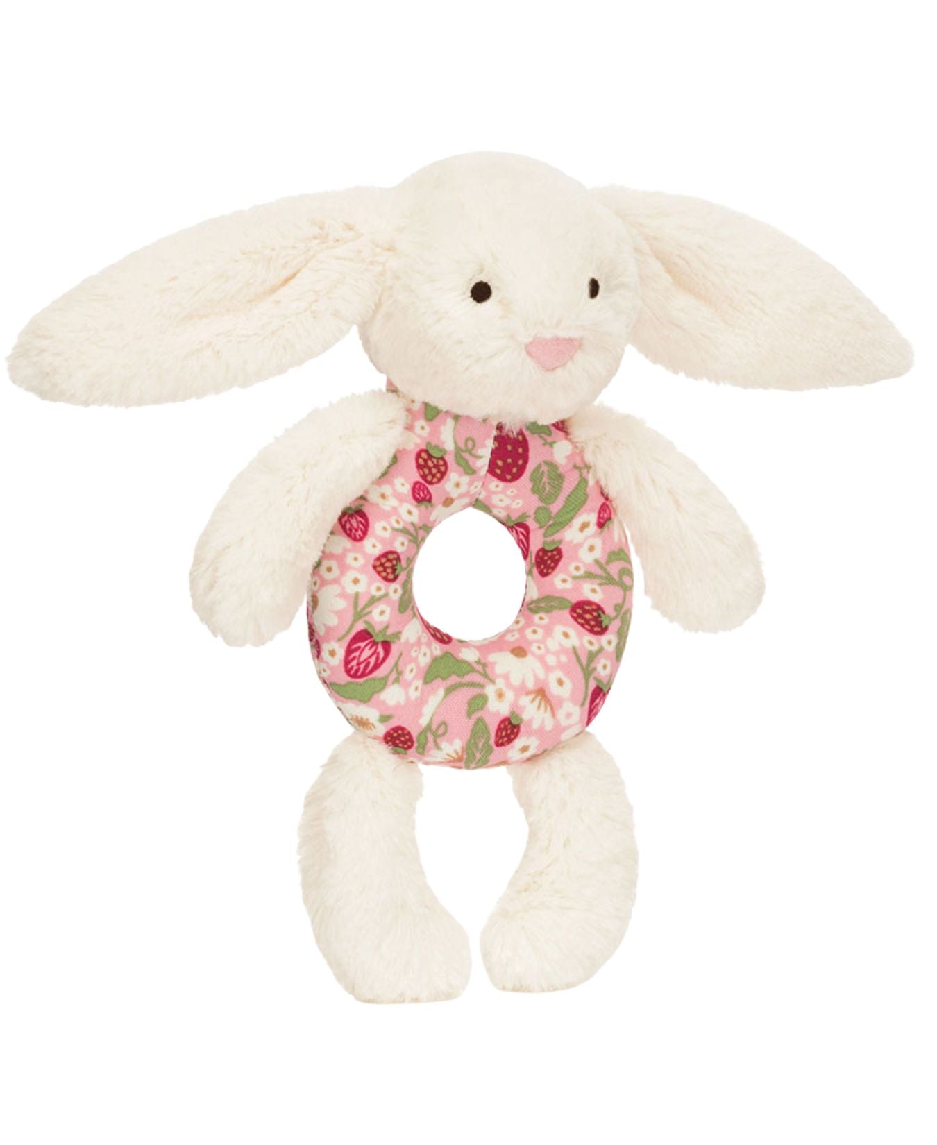Blossom Cream Bunny 'Bery' Ring Rattle_Jellycat_BRR4MS