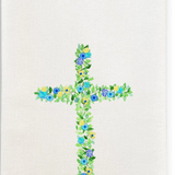 Blue Cross w/Flowers and Quote DT
