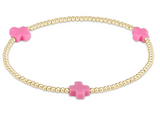 Signature Cross Small Gold 2mm Bead Bracelet