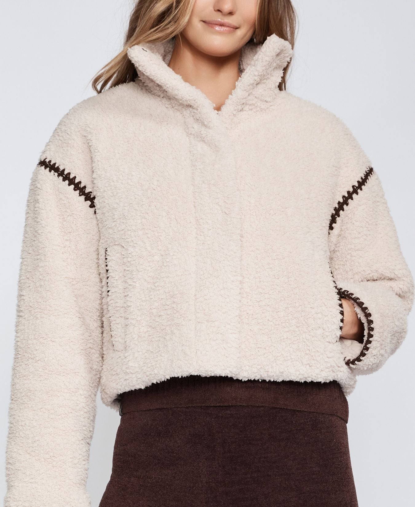 Brushed-Cozychic-Blanket-Stitch-Puffer Jacket-BarefootDreams-BDWCC27044