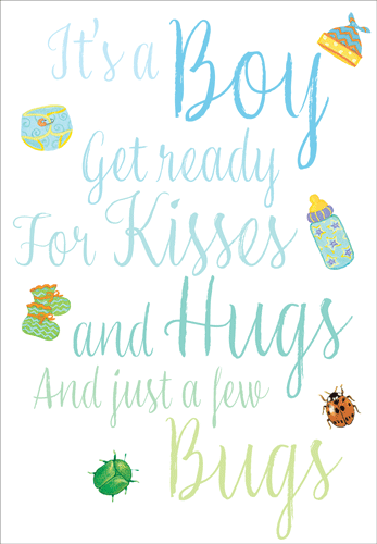 Baby Card Boy Kisses And Hugs