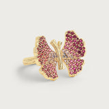 Butterfly Pink Pavé Ring
