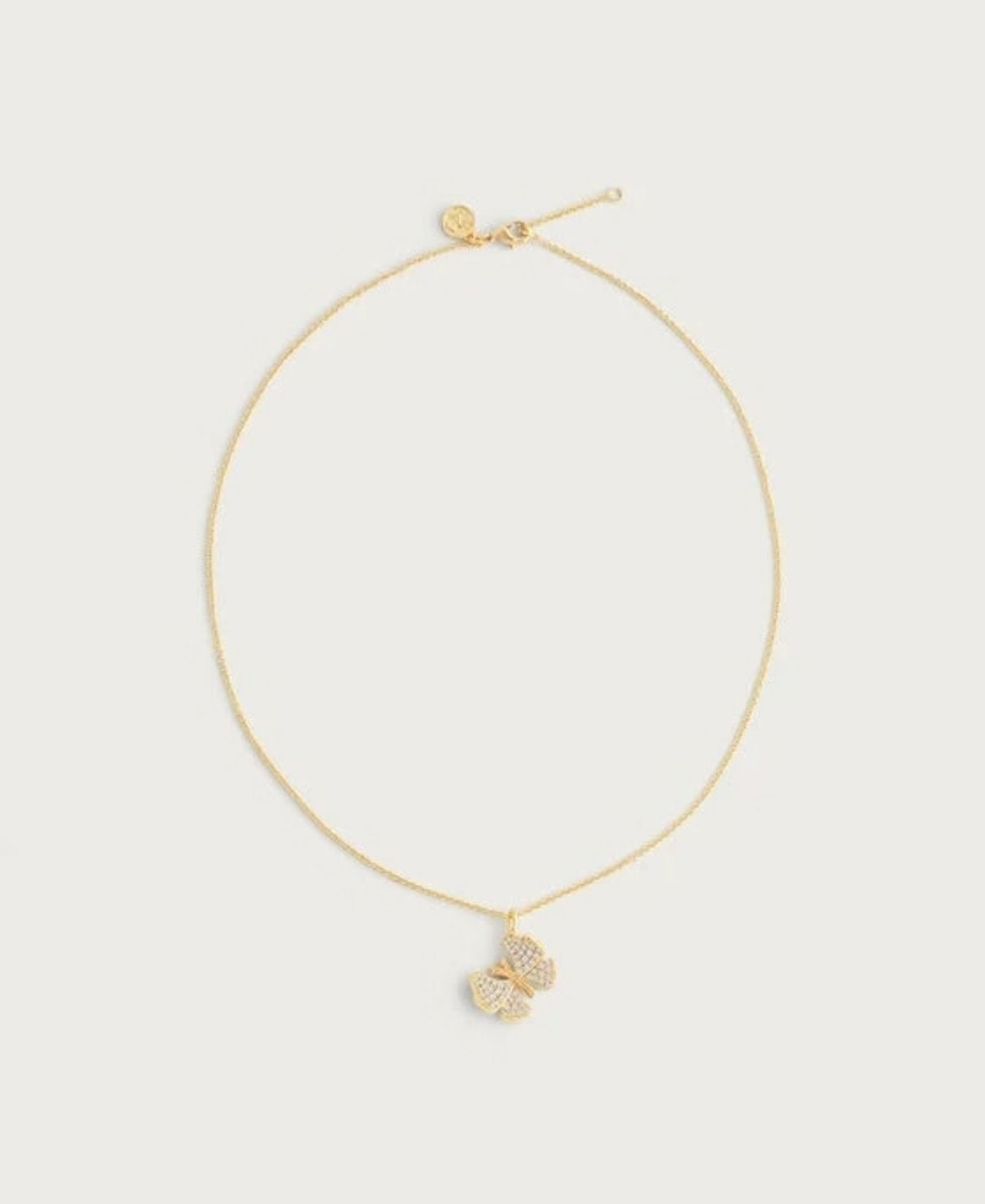 Butterfly White Pavé Small Necklace-AnabelAram-13021114324