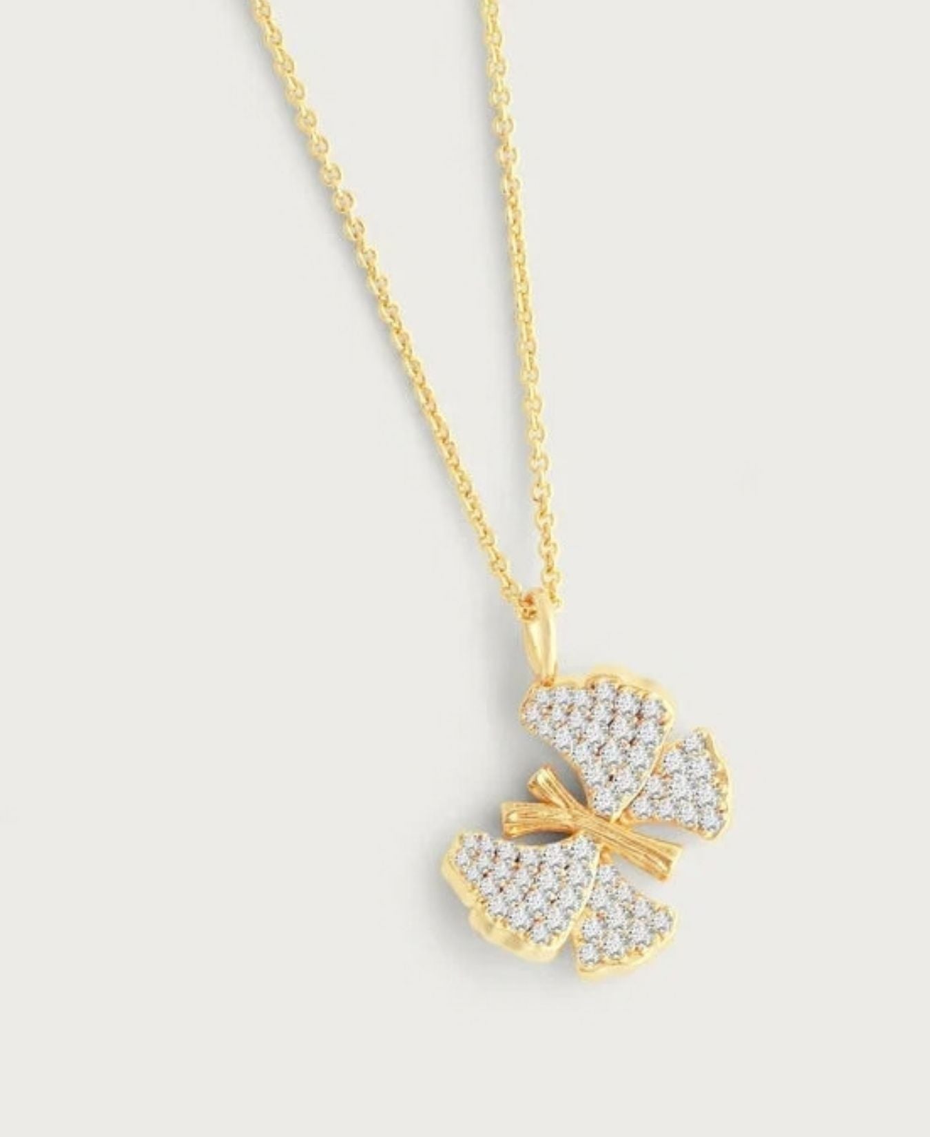 Butterfly White Pavé Small Necklace-AnabelAram-13021114324