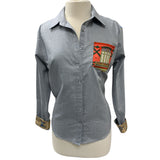 LV Light Blue Blouse  | Medium