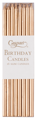Birthday Slims Candles Gold