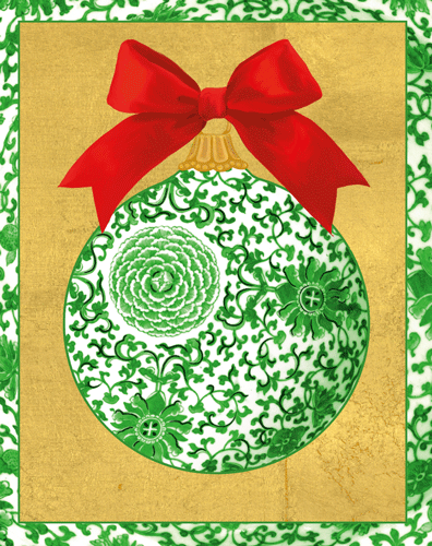 Green Ceramic Ornament Cards | Box of 15