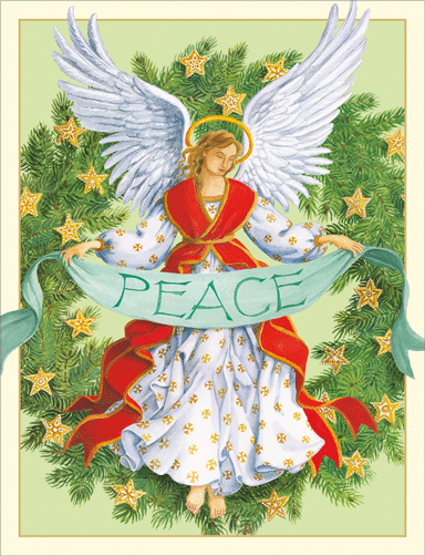 Angel Peace Wreath Cards | Box of 15