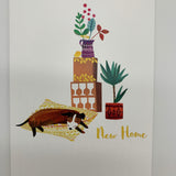 New Home Card Snoozing Dog