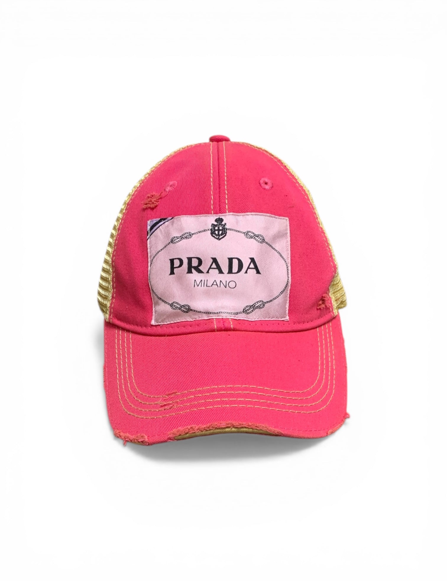 Distressed Designer Scarf Baseball Hat