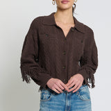 PHOEBE CABLE FRINGE SWEATER CARDIGAN