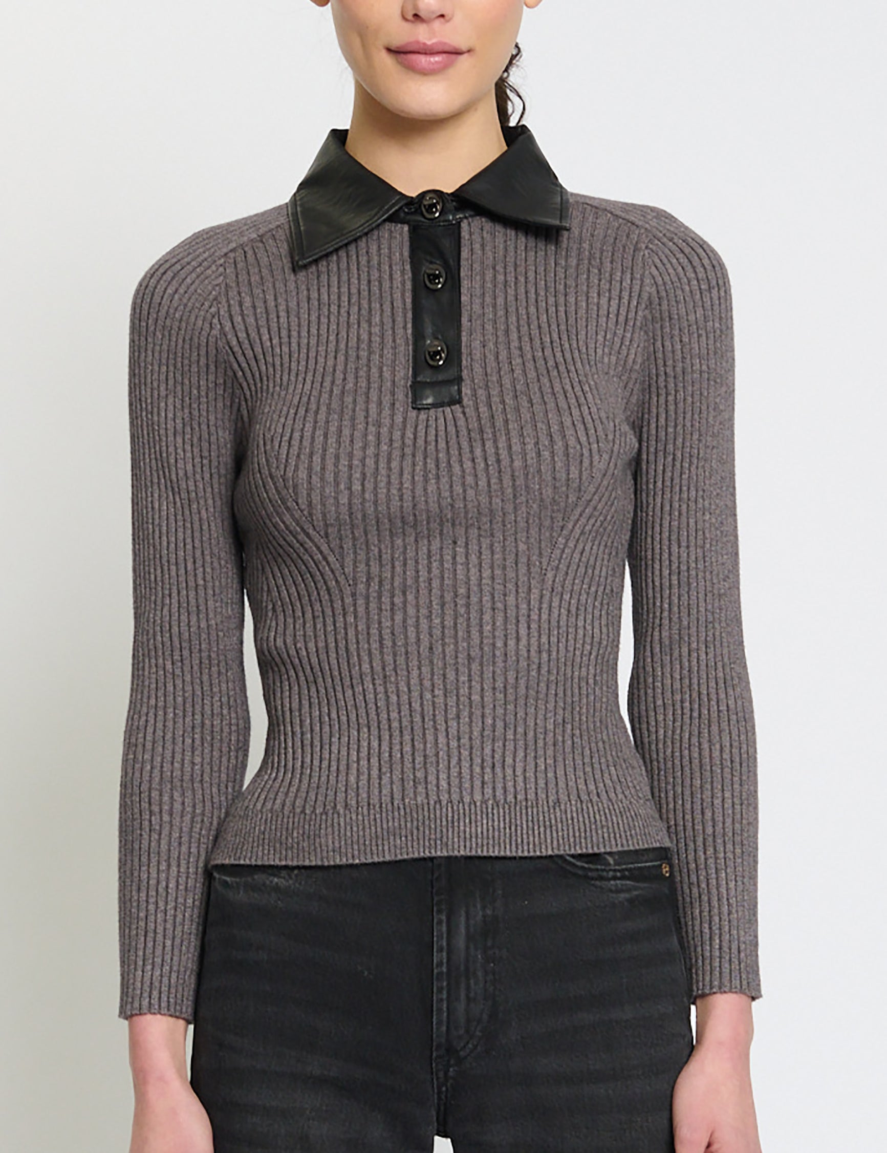 KARA VEGAN COLLAR TURNLOCK POLO