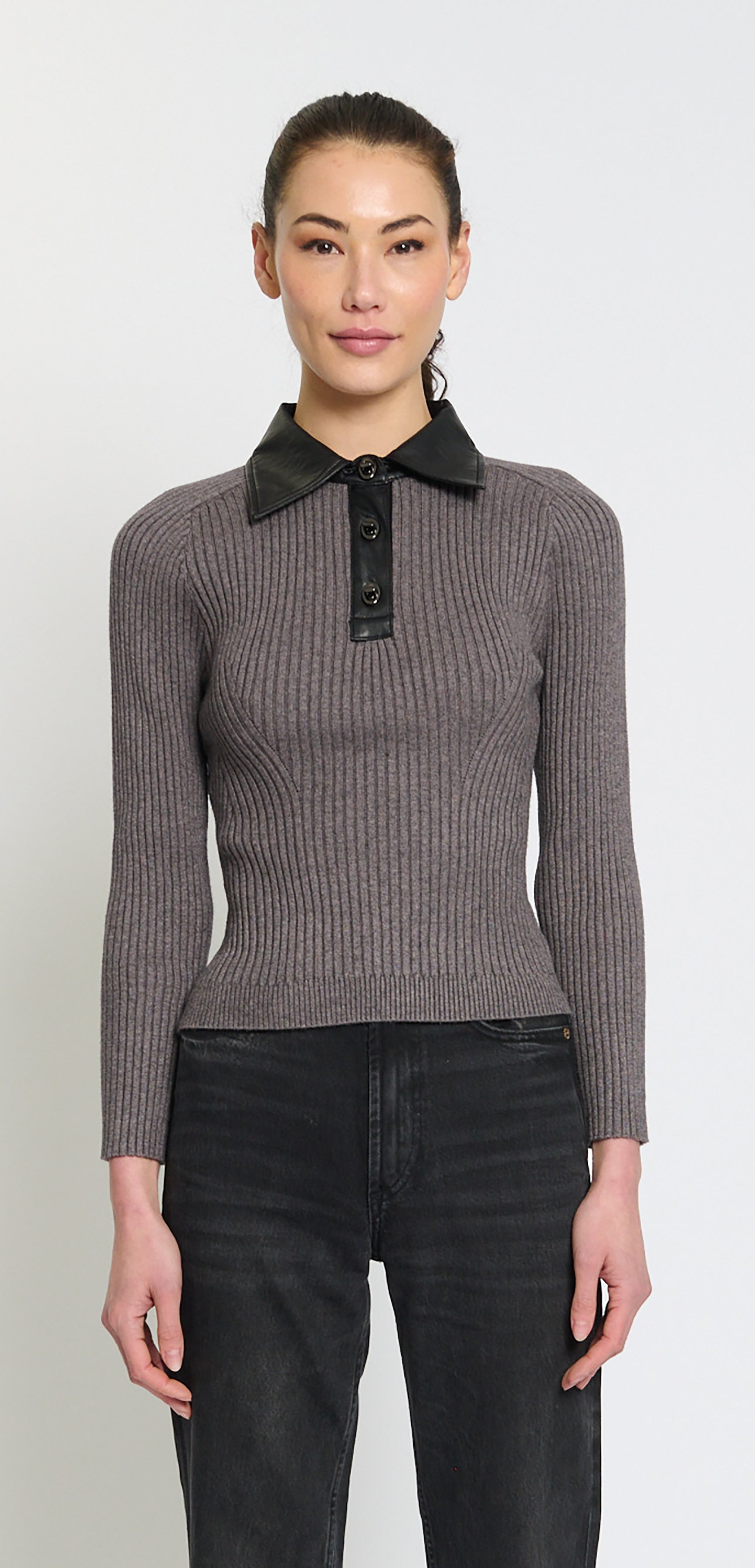 KARA VEGAN COLLAR TURNLOCK POLO