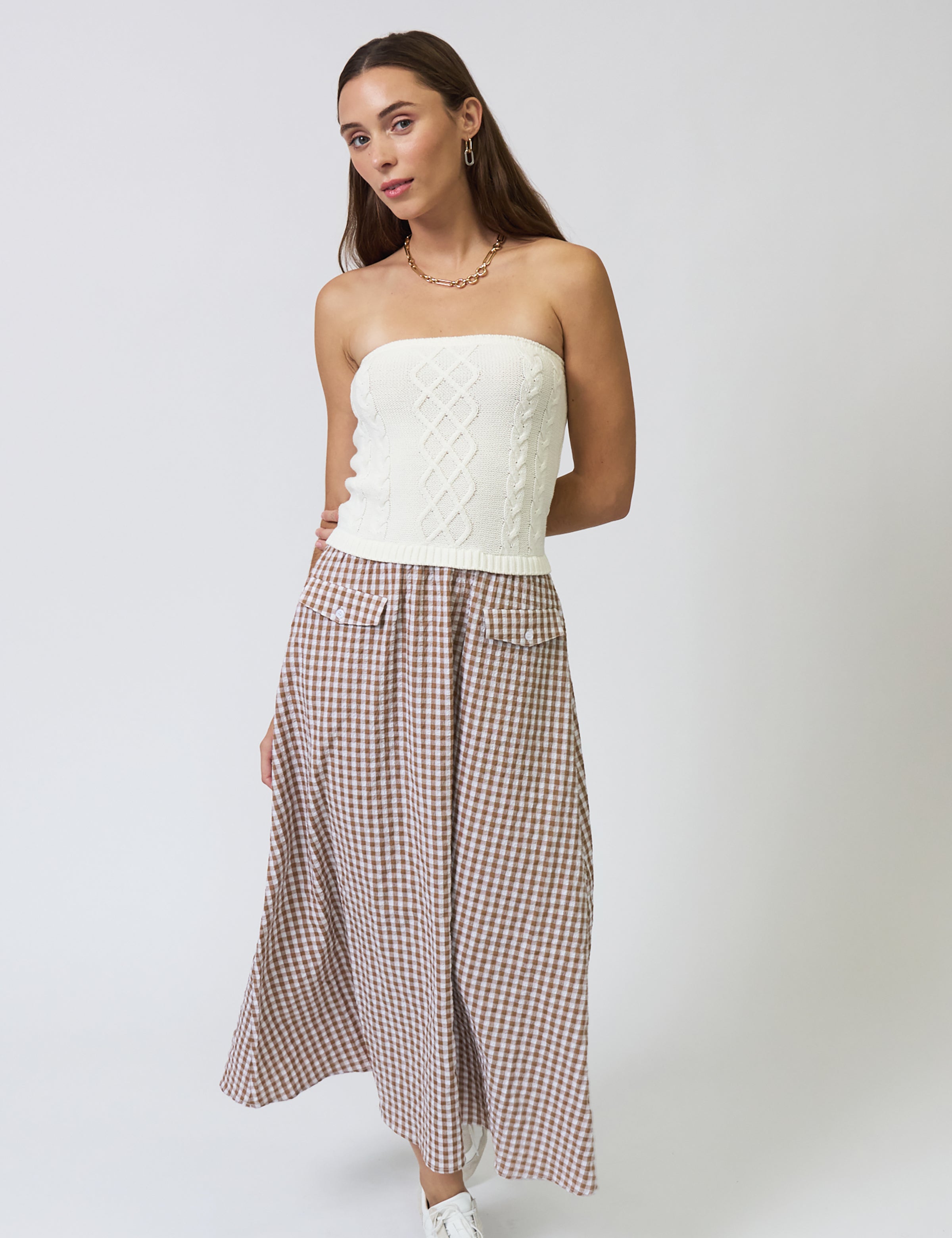LAUREL CABLE GINGHAM TWOFOR DRESS