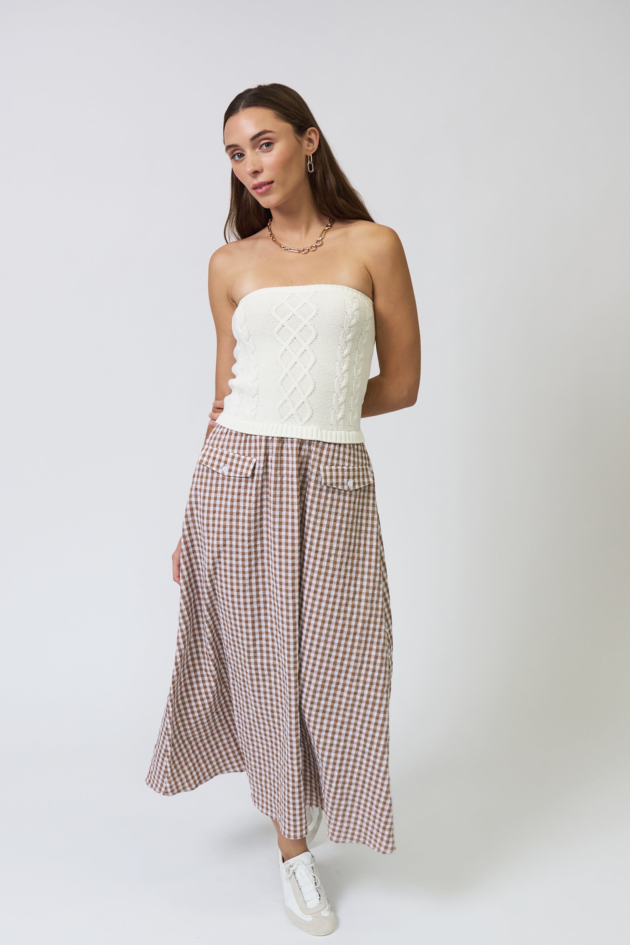 LAUREL CABLE GINGHAM TWOFOR DRESS