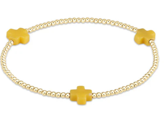 Signature Cross Small 2mm Gold Bracelet