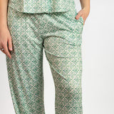Carmen Sleep Pants | Emerald White