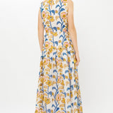 Sleeveless Piped Maxi | Poppy Marigold