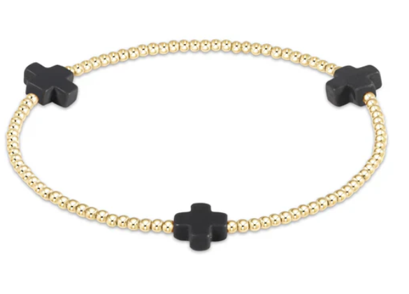 Signature Cross Small 2mm Gold Bracelet