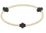 Signature Cross Small Gold 2mm Bead Bracelet