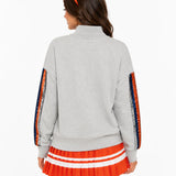 Auburn Mock Neck Sequin Stripe Sweatshirt