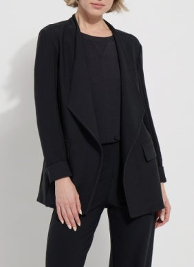 Chloe Blanket Stitch Blazer / Black