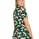 Chloe Tiger Short Sleeve Button Up Sleep Shirt_The Royal Standard_273261555