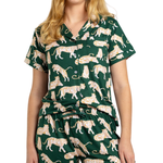 Chloe Tiger Short Sleeve Button Up Sleep Shirt_The Royal Standard_273261555
