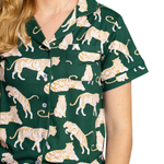 Chloe Tiger Short Sleeve Button Up Sleep Shirt_The Royal Standard_273261555