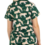 Chloe Tiger Short Sleeve Button Up Sleep Shirt_The Royal Standard_273261555