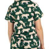 Chloe Tiger Short Sleeve Button Up Sleep Shirt_The Royal Standard_273261555